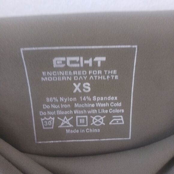 ECHT Olive Green Leggings with Scrunch Bottom size XS - Picture 3 of 5